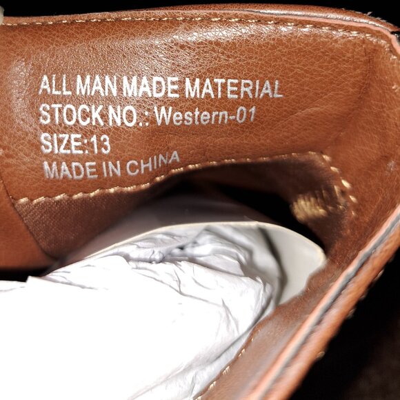 NWOT Metrocharm Men's Casual Belt Strap Studded Western Cowboy Shoes Boots 13 - Picture 9 of 9